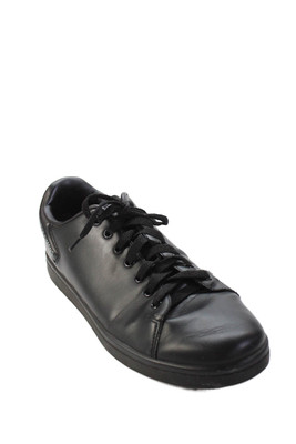 Raf Simons Mens Leather Low Top Lace Up Walking Sneakers Black Size 43