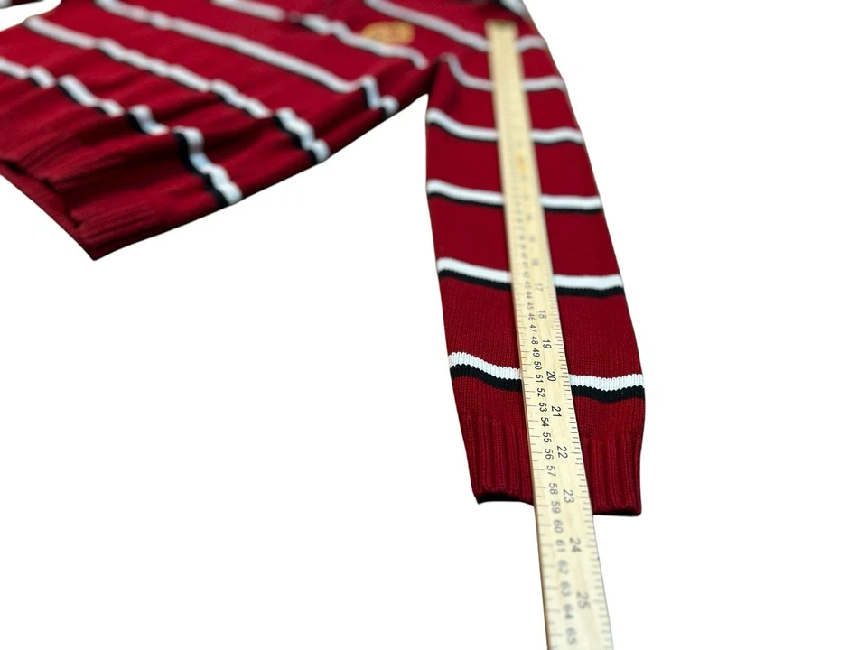 Свитер женский American Living красный и белый в полоску на молнии 1/4 размер большой - Изображение 4 из 4