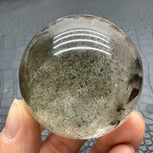 197G Natural Green Phantom Crystal sphere quartz polished ball Reiki energy