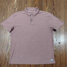 Vuori Strato Tech Polo Shirt Mens Large Red Soft Stretch Wicking Performance