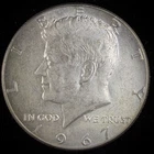 40% Silver 1967 Kennedy Half Dollar - F27N