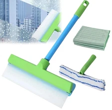 Recyclable Silicone Window Squeegee Kit - Complete Glass Cleaning Set with Si...