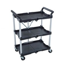 Folding Trolley Cart 3 Tier 70kg Heavy Duty Aluminium Utility Kitchen Garden New