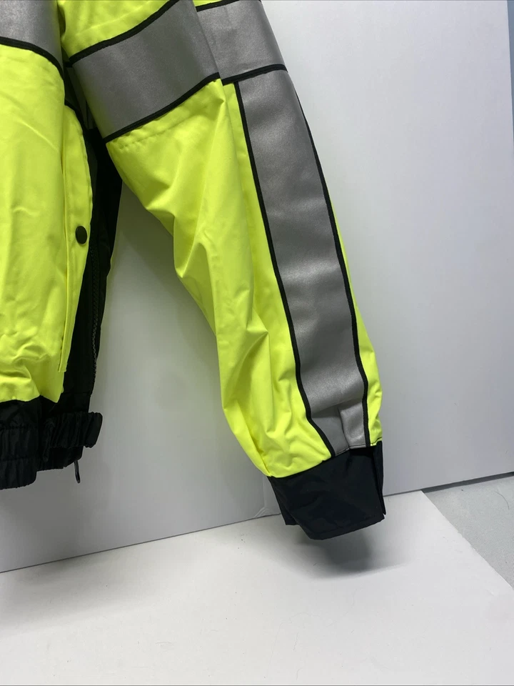Elbeco Reflective Safety Jacket Mens L Neon Yellow Coat Summit Lifesaver 2 - Image 4 of 4