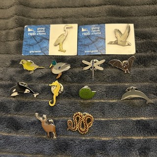 12 x RSPB Birds Animals & Sealife Enamel Pin Badges Bundle 2 BNOC rest ex con