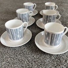 40*  Vintage Tuscan Manhattan  tea Set 6 Coffee Cups Saucers Espresso Demitasse