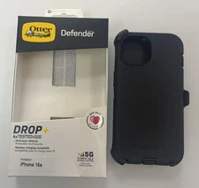 New OtterBox Defender Series Case with Holster Case For iPhone 16E--Black