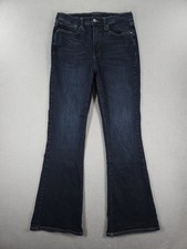 Lucky Brand Jeans Womens 30 High Rise Flare Stevie Stretch Dark Wash Faded Denim