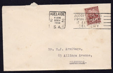 3 NOV 1950 ADELAIDE 2, S.A. postmark commem 2&frac12;d stamp on E.S. & A. bank cover