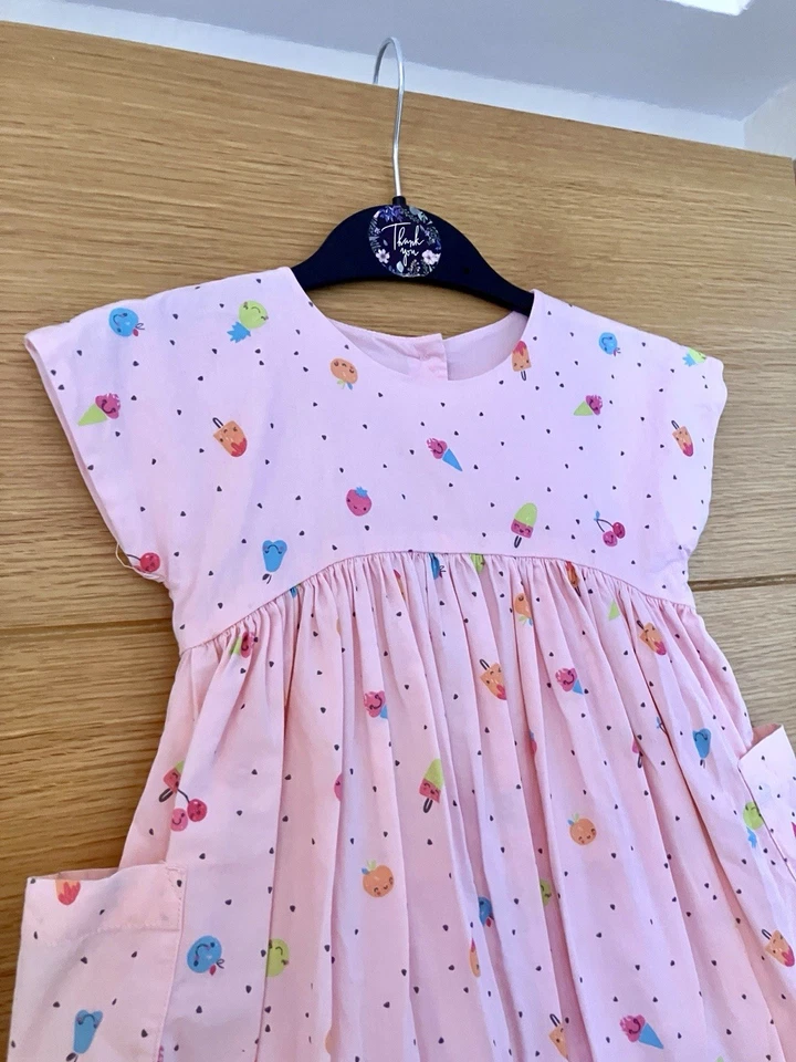 Baby girl 12-18 месяцев Mothercare наряд платье с ЯРЛЫКАМИ Summer розовый хлопок - Изображение 3 из 4