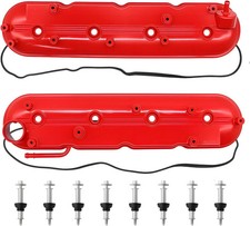 Upgrade Red Valve Cover Compatible with Silverado A pair of red valve covers