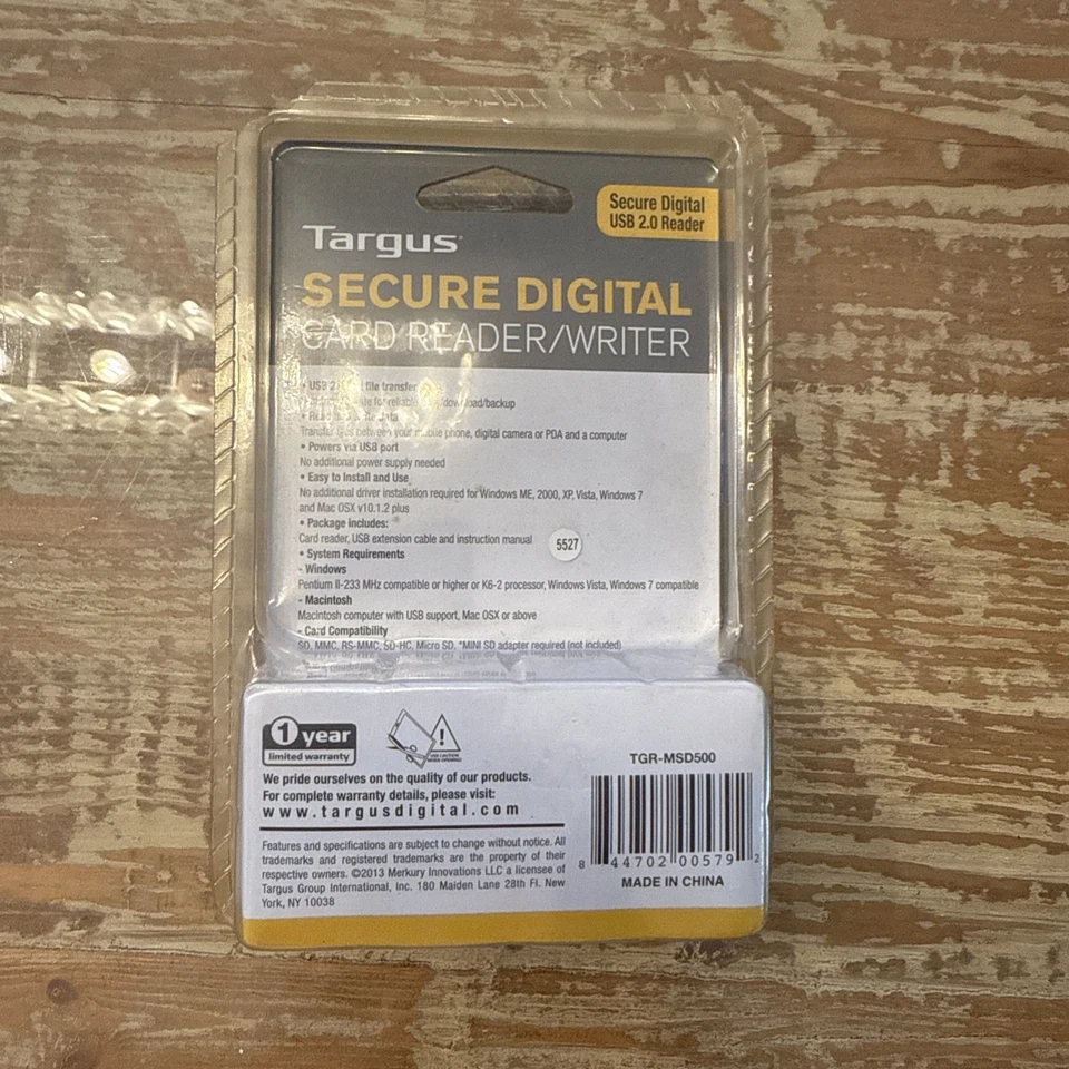 Targus Secure Digital SD Card Reader Writer USB High Speed For PC/Mac New - Image 2 of 4