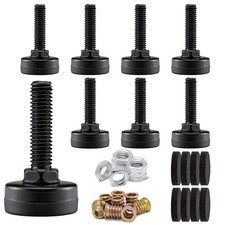 8-Pack Adjustable Furniture Leveling Feet, M8 ISO Metric Thread, 1.8 Inch Hei...