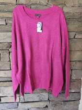 NEW Vince Camuto Center Seam Crewneck Soft Sweater Pink Paradox Women's XXL