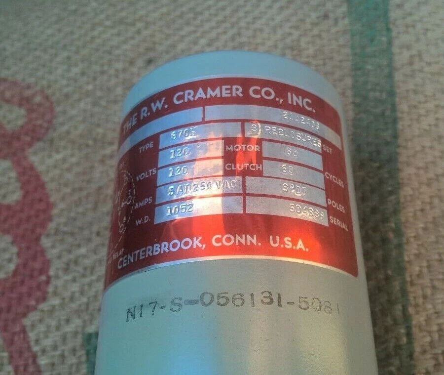 Cramer Division 670H Relay 120V 60HZ 5-250VAC N17-S-056131-5081 - Image 4 of 4