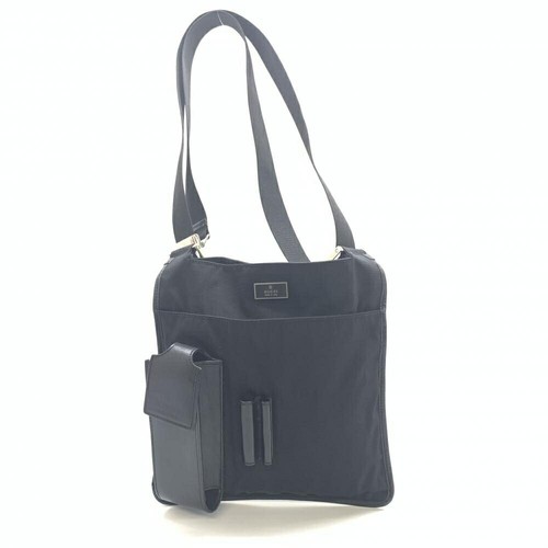 Gucci Shoulder bag Nylon Leather Black 019 0350 Silver Hardware