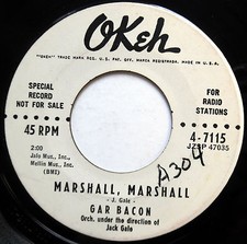 Gar Bacon 45 Marshall / Too Young Pour Amour R'N'B Chaise à Bascule Promo Okeh