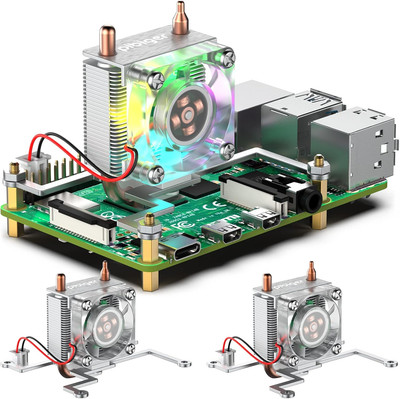 2Pcs Raspberry Pi Cooling Fan Ice Tower Cooler CPU Heatsink Kit for Raspberry Pi