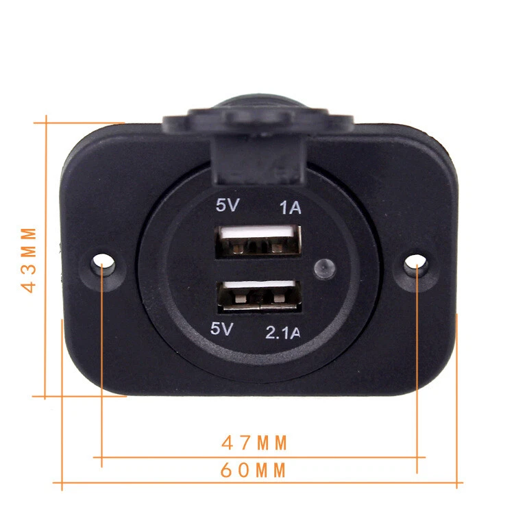 Dual USB Car Phone Charger Cigarette Lighter Socket 3.1A Fit For GPS Boat Truck - Изображение 3 из 4