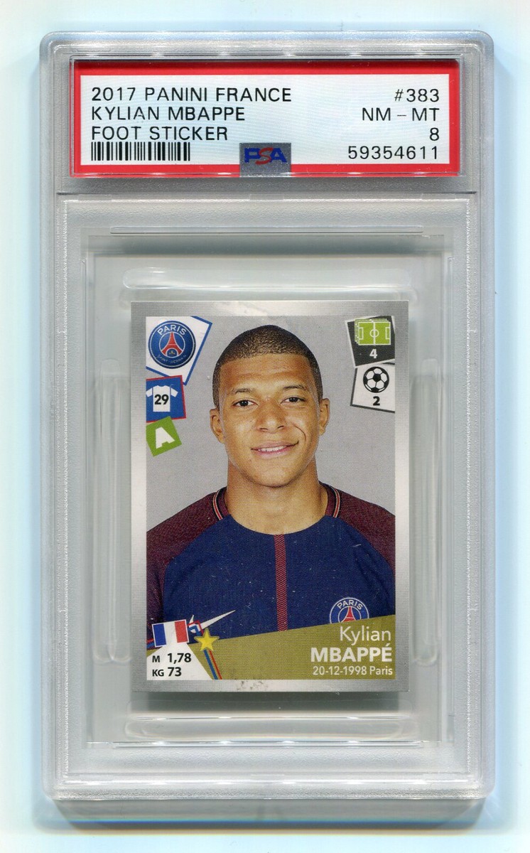 2017 2018 Panini Foot World Cup 383 Kylian Mbappe PSA 8