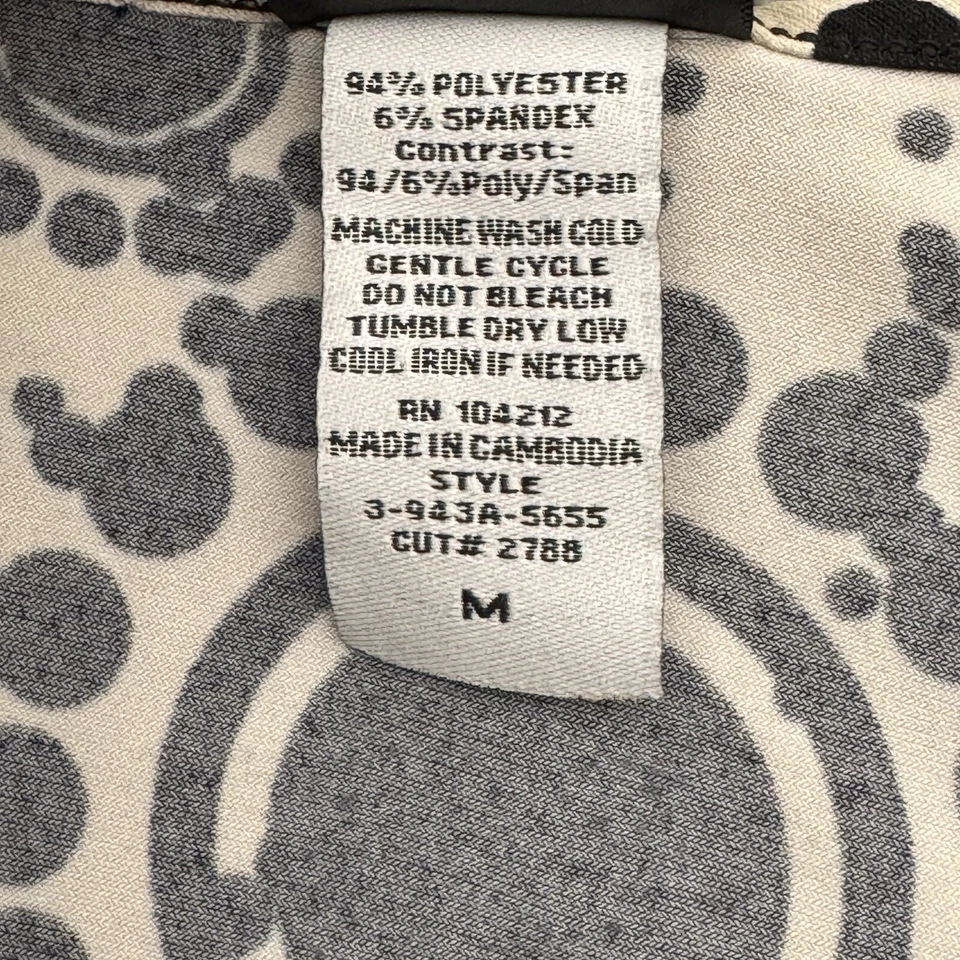Top retrô anos 60 mod médio ousado círculos abstratos anel stretch clubwear saindo - Imagem 3 de 4