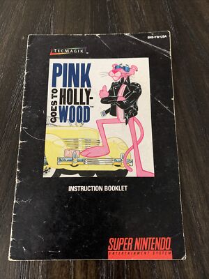 Super Nintendo Snes Manual Only Pink Goes To Holly-Wood 