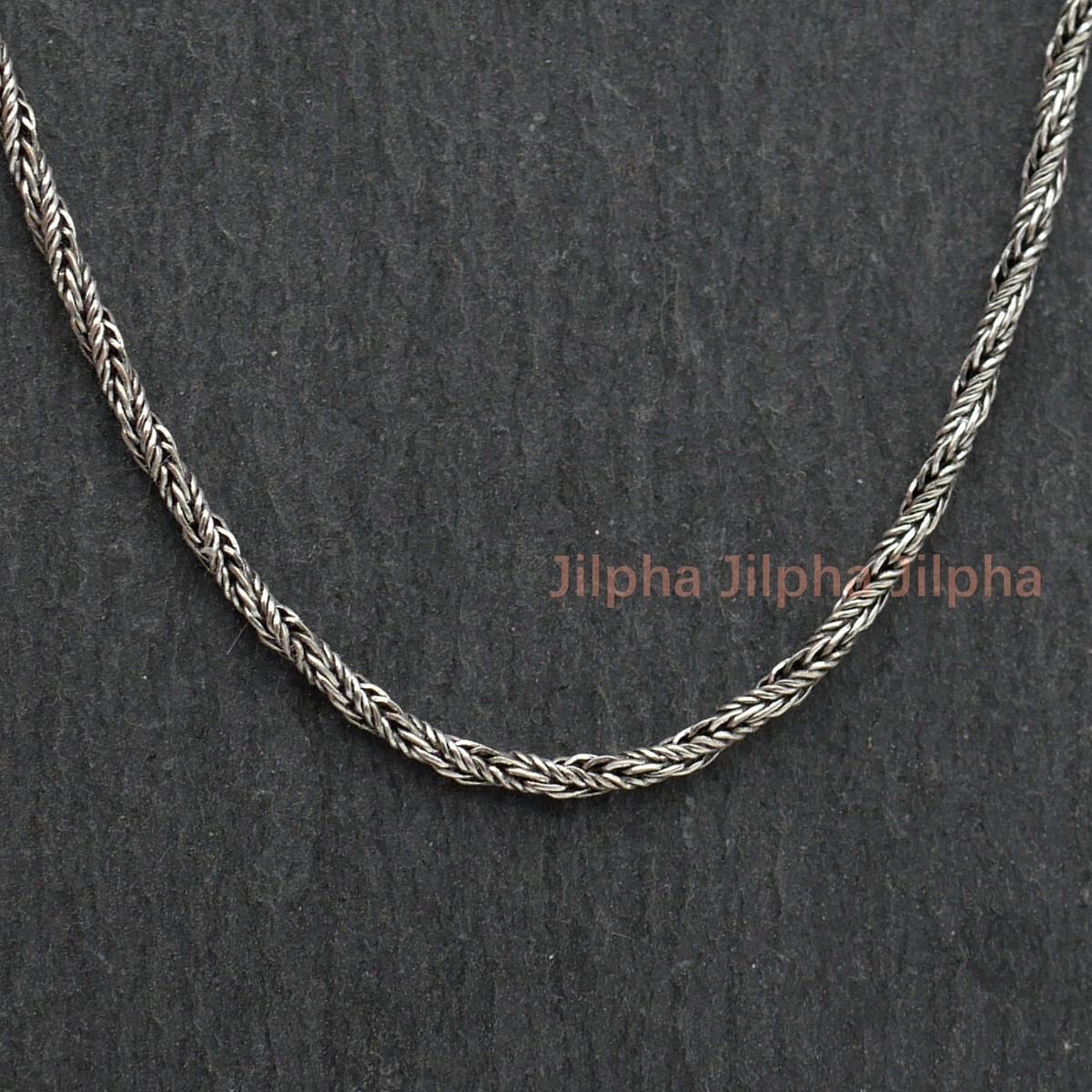 Oxidized Sterling Silver 1.37mm Rope Chain Necklace All