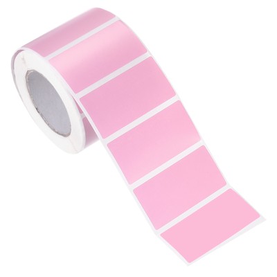 500Pcs Rectangular Color Coding Labels, 2''x1'' Labels Sticker Roll, Pink