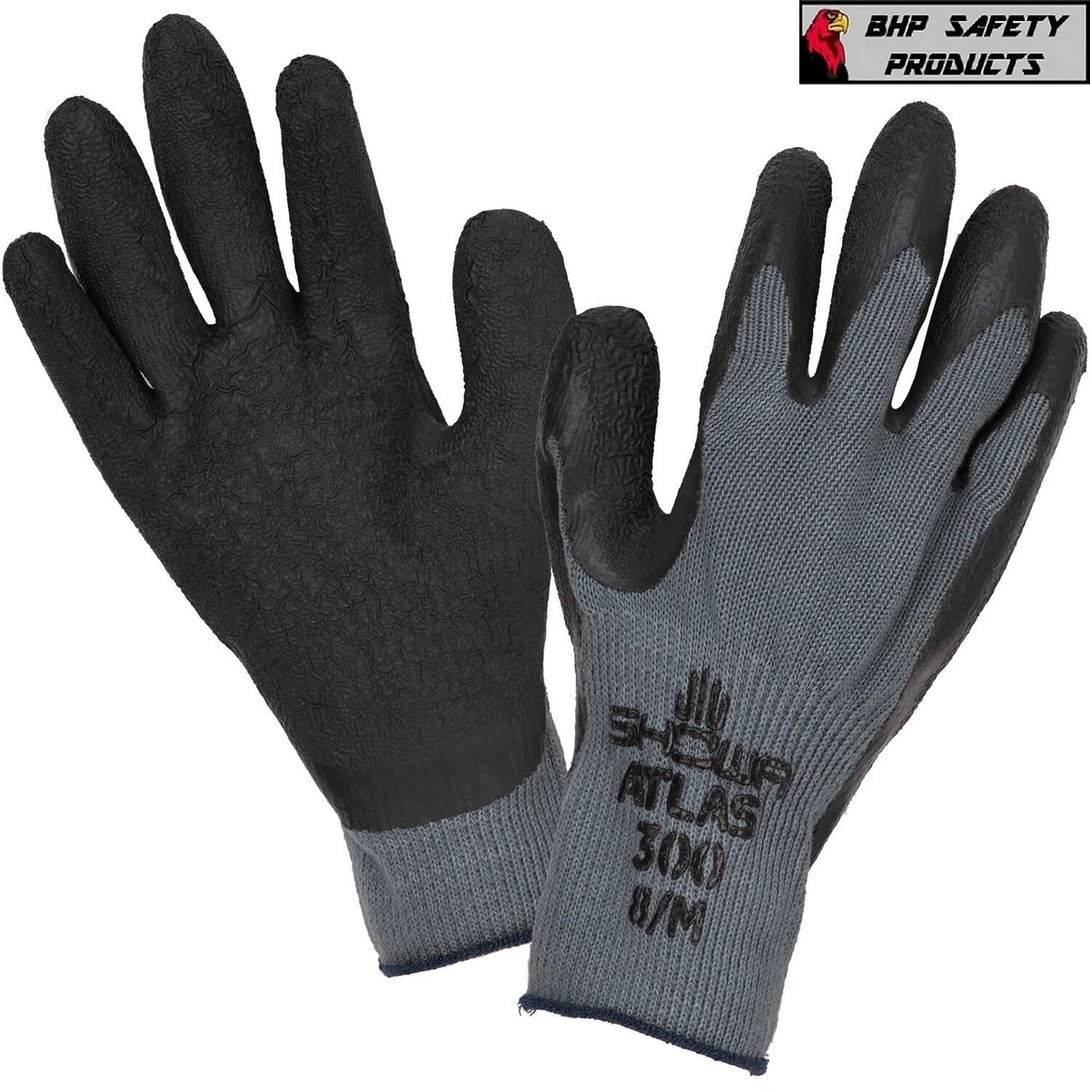 Showa 300BM-08 Coated Gloves, Black/Gray, M