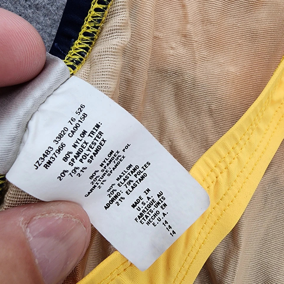 Nike One Piece Swimsuit Womens 14 Blue Yellow Swimwear - Image 4 of 4