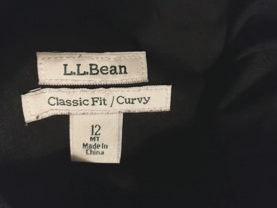 Pantalones para mujer LL Bean 12 M/T azul marino calce clásico chino curvilíneo bolsillos caqui Foto 4 de 4