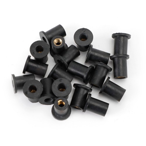 25 Dadi In Gomma M6 Con Inserti In Ottone Per Parabrezza Moto, Kayak, Barche - Antivibranti E Sigillanti, Nero - 4