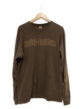 HARLEY DAVIDSON Long Sleeve T Flame T-shirt L Cotton BRW Used