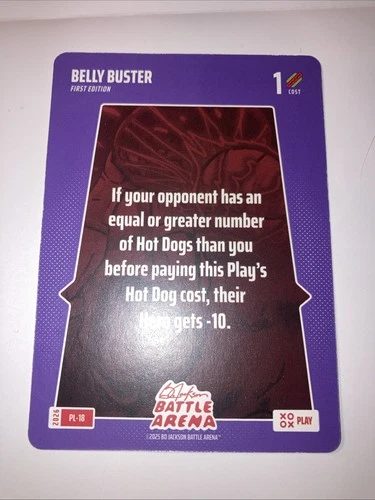 2026 Bo Jackson Battle Arena #PL-18 Belly Buster SP Play Card