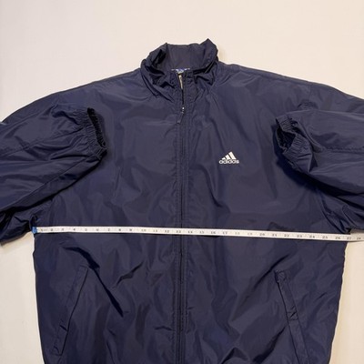 Vintage Adidas Jacket Mens Large Navy Blue Full Zip Insulated
