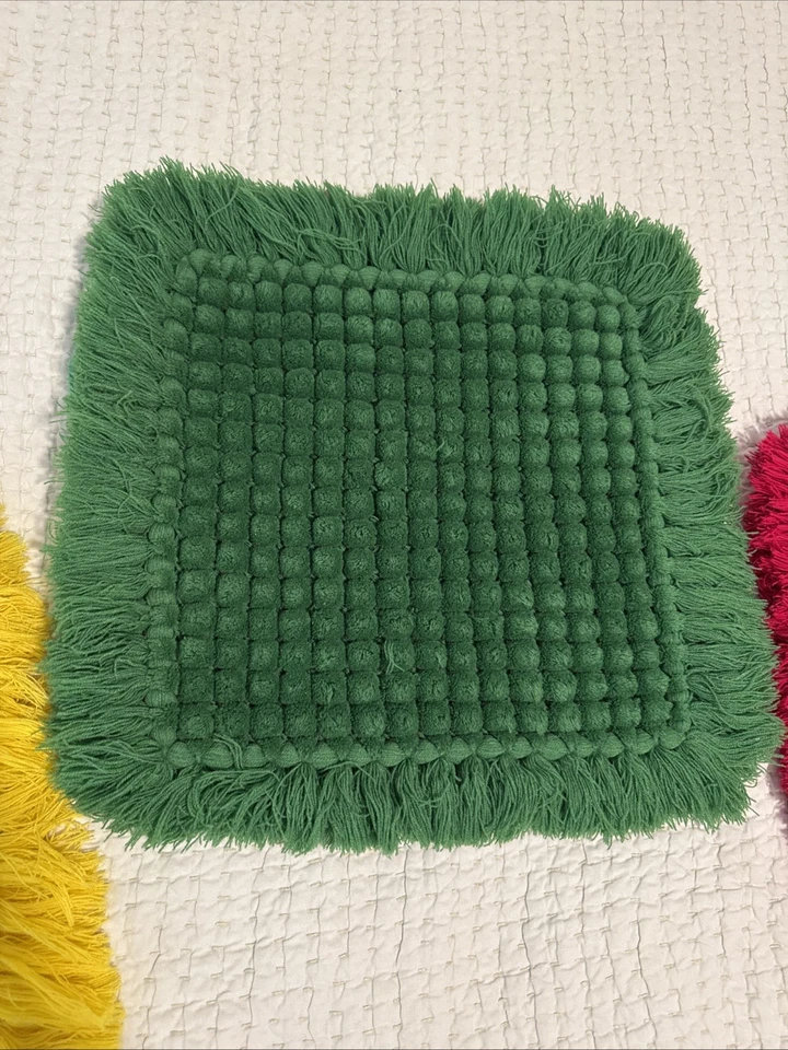 3 Eclectic Reggae Textured Fringed Pillow Covers Ethnic Jamaica Rasta Boho Rare - Image 4 of 4