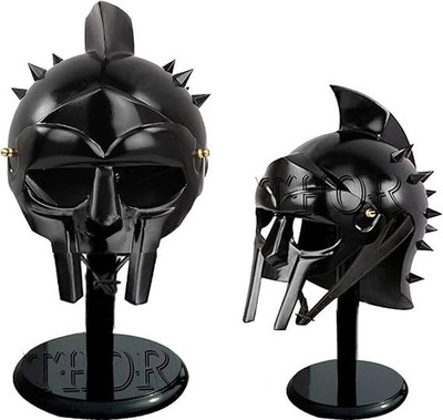 THOR INSTRUMENTS Roman Gladiator Armor Helmet Black Finish Medieval Halloween