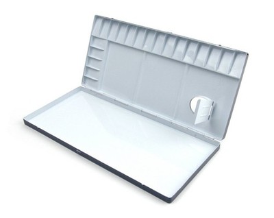 Color Around Aluminum Watercolor Palette 20 Well(11.9'' x 5.4'' x 0.8'') Black