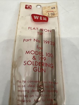Vintage WEN OEM 19F33 Flat Iron Soldering Tip for Model 100 & 199 Solder Guns