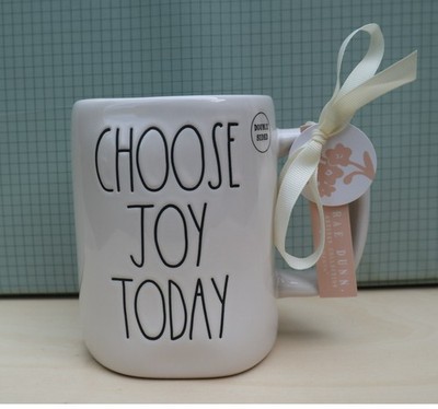 Rae Dunn Tasse Choose Joy Today mit Blume - NEU