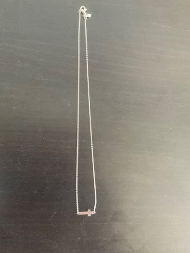 SILPADA N2291 Simplex Cross Horizontal Cross Necklace in Sterling Silver