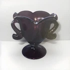 Fenton Vase Fish Koi Handles Amethyst Purple Compote