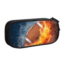 Sports-Themed Football Pencil Case for Kids Boys Girls, Big Capacity Black Pe...