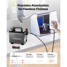 VEVOR Airbrush Kit, 1/6 HP, Air Brush Kit with Air Compressor, 1 Dual-Action P