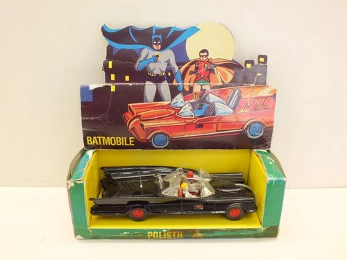 1970s POLISTIL ART 34 VINTAGE ORIGINAL BATMOBILE WITH ORIGINAL BOX ITALY (L893)