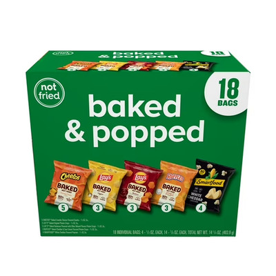 Frito-Lay Baked and Popped Mix Variety Pack Snack Chips, 36 Count 2 Pack