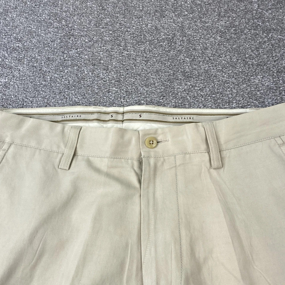 Pantalones de vestir Saltaire para hombre 33x32 beige mezcla de seda informales clásicos Foto 2 de 4