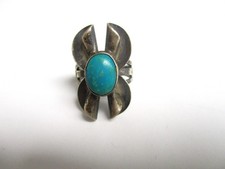 Vintage 925 Sterling Silver Turquoise Ring Size 6 1/2