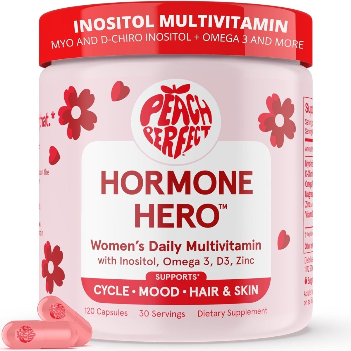 Peach Perfect Hormone Hero,Inositol Multivitamin for Women Cycle & Mood Support