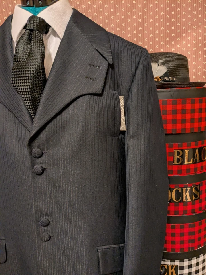 Traje de hombre Testardi lana/seda hecho a mano diseño italiano 2 piezas 40L 34L único en su clase Foto 4 de 4